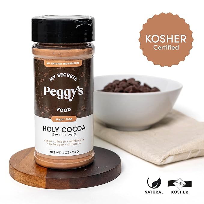 My Secrets Peggy's Food Holy Cocoa Powder - Premium 100% Natural Unsweetened Pure Cacao for Coffee, Smoothies & Desserts - Rich Dark Chocolate Flavor, Vegan, Keto, No Additives - 4 Oz