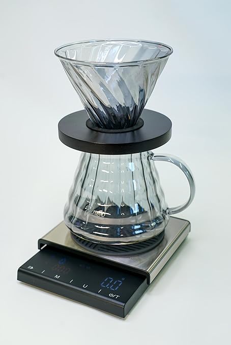 Turin Pour Over Scale by Turin Grinders | USB/C Rechargeable Coffee Scale with Brew Ratio Calculator, 0.1g Precision, and Multiple Unit Modes