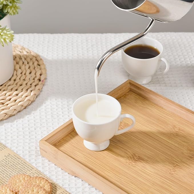 No Name No Seal Ceramic Espresso Cups Set of 2，3.3oz Demitasse Cups with Handle,Bone china coffee Mugs