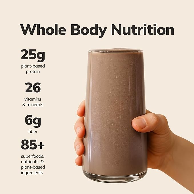 Ka’Chava Whole Body Meal Shake Chocolate Mint 2 lb – Vegan Protein Powder with 85+ Superfoods & Greens – Plant-Based Meal Replacement with Probiotics & Digestive Enzymes – Gluten & Dairy Free