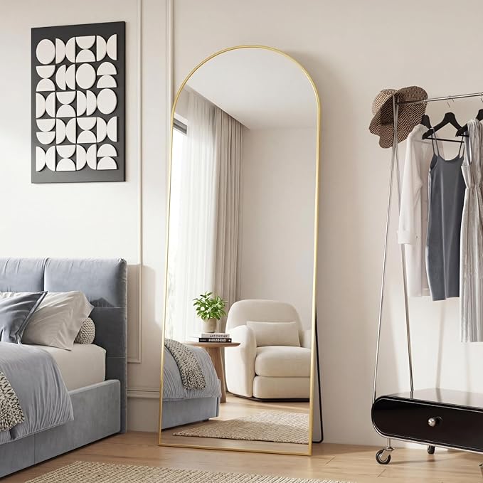 NEWBULIG Full Length Mirror, Upgraded Body Wall Mirrors with Shatter-Proof Glass, Floor Standing Mirror, Home Wall Decor