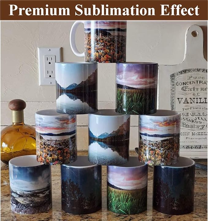 Sublimation Mugs, Sublimation White Coffee Mugs Tazas Para Sublimacion Blank 11 OZ With Box for for Coffee, Soup, Tea, Milk, Latte, Hot Cocoa Set of 12