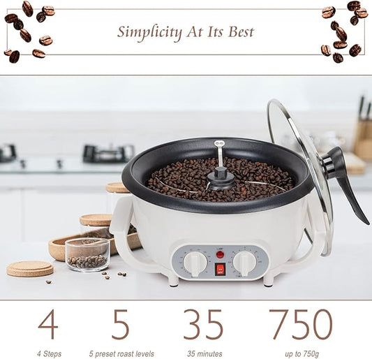 Upgraded Coffee Roaster Machine with Timer, 110V Coffee Roaster for Home Use, Beginner-Friendly Coffee Bean Roaster