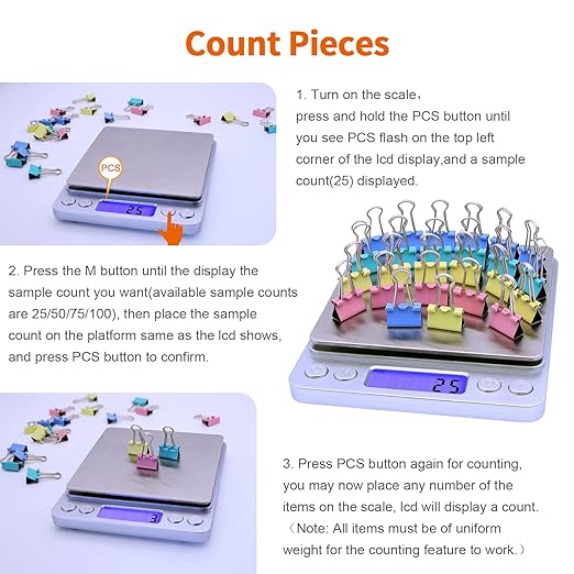 Barlunbee Gram Scale,Capacity 500g Accuracy 0.01g Mini Food Scales Digital Weight Grams and Oz,Small Kitchen High Precision for Espresso,Baking,Jewelry,Soap Making,Silver