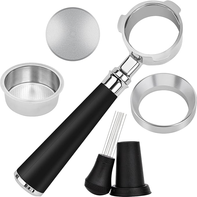 51mm Bottomless Portafilter 3 Ears Compatible for CASABREWS CM5418 and 3700 Essential, Gevi 51mm 3 Ears, Mr. Coffee Espresso, Includes Puck Screen, WDT Tool, Dosing Funnel, Double Shot Filter Basket