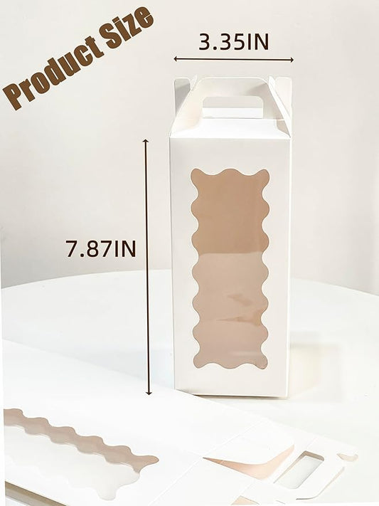 25Pcs Tumbler Gift boxes for glass cup with Handle for 16oz 18oz 20oz Sublimation Glass, Cup boxes for packaging 16oz,water bottle gift boxes,Tumbler Packaging Boxes with window for gifts(White)
