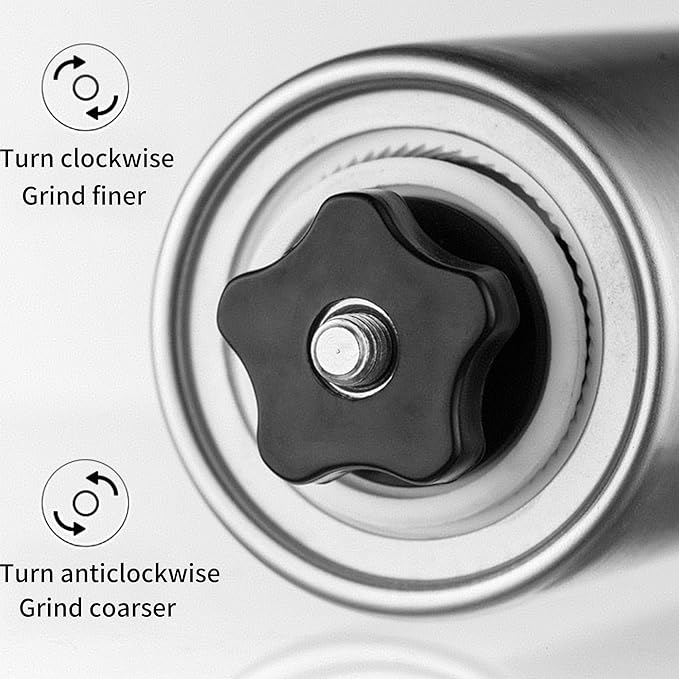 Manual Coffee Grinder, Multi Adjustable Settings, Portable Hand Coffee Grinder with Ceramic Burr & Detachable Hand Crank for Travel, Camping, Office, Espresso, Pour-Over and More