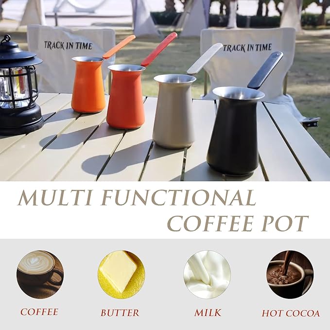 UNISWEET Turkish Coffee Pot - Coffee Maker, Briki Greek Turkish Pot, Arabic Tea Pot, Cezve/Ibrik Coffee Pot for Stovetop(400 ml,Serves 5)