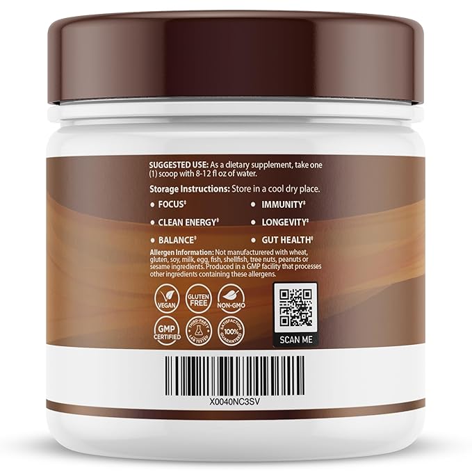 Mushroom Coffee, 90 Servings Organic Mushrooms Instant Coffea, Great Tasting Colombian Keto Coffee, 7 Superfood Mishrooms Lions Mane, Chaga, Reishi, Cordyceps, Maitake, Shiitake, and Turkey Tail - Pack of 2