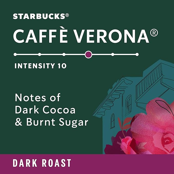 Starbucks by Nespresso Original Line, Caffè Verona, Dark Roast Coffee, 50-count Espresso Pods