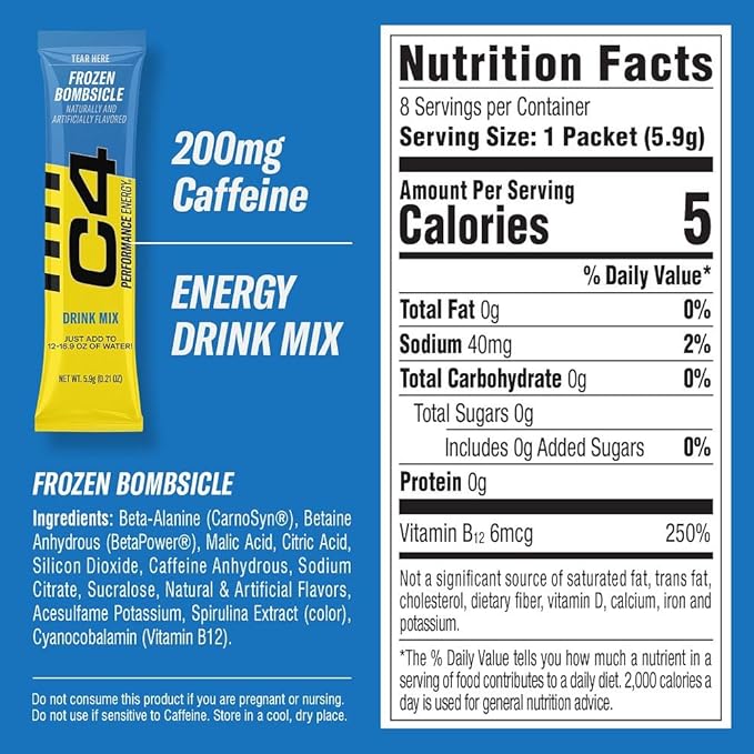 Juicy Mixes C4 Performance Energy, Variety Pack, 200mg Caffeine, Zero Sugar, NSF (3 Boxes, 24 Sticks)