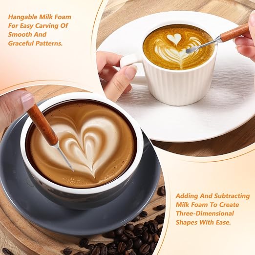 3pcs Latte Art Pen, Elegant Latte Art Tools Latte Pen and Coffee Arts Pen, for Coffee Shapes Lattes Pens