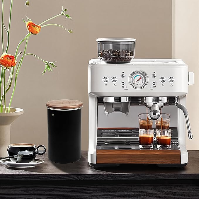 550ml Airtight Coffee Jar Stainless Steel Coffee Storage Container Suitable for Storing Coffee Powder and Coffee Beans