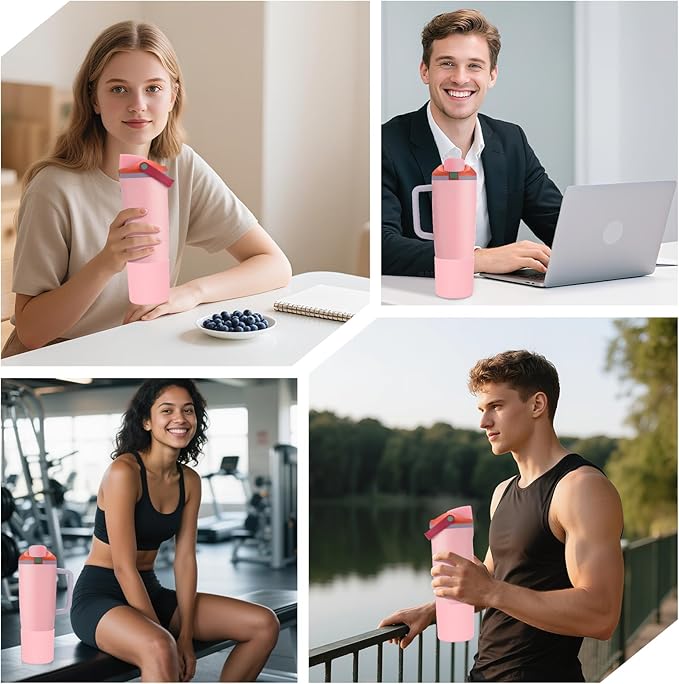 Silicone Higher Boot Compatible with Owala 30oz & 40oz FreeSip Sway Bottles & Tumblers, Large Protection Anti-slip Bottom Cover Sleeve for Freesip Sway Tumbler and Bottle (Sugar High)