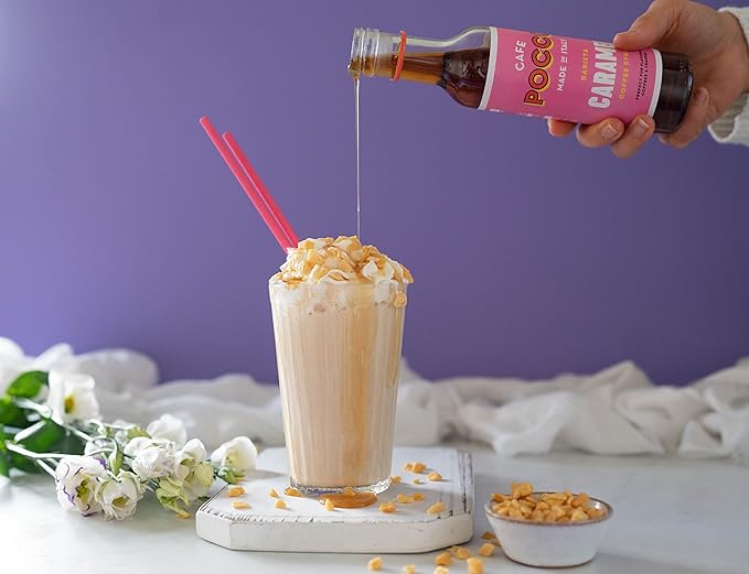 Cafe Pocco Caramel Syrup 750ml Glass Bottle (1 Bottle, Caramel)
