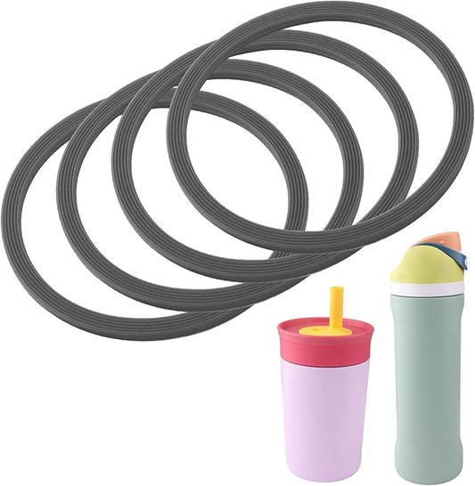 Rubber Gasket Replacement,Compatible with Owala Freepsip Water Bottle 16/24/25/32/40 Oz Straw Lid, O Ring Seal for Owala Kids 12& 15 Oz Tumbler Cap- 4 Pack Silicone Seals
