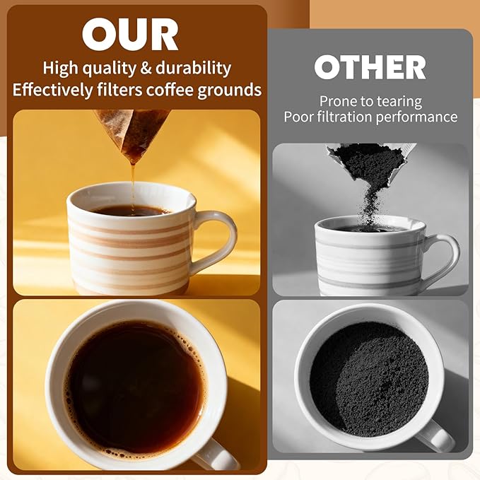 DTFMZOV 200 Count Cone Coffee Filters, Coffee Filters #2 Disposable, V60 Cone Paper Filter for Pour Over and Drip Coffee Maker, Suitable for Home Coffee Shop (White，2-4 Cup)