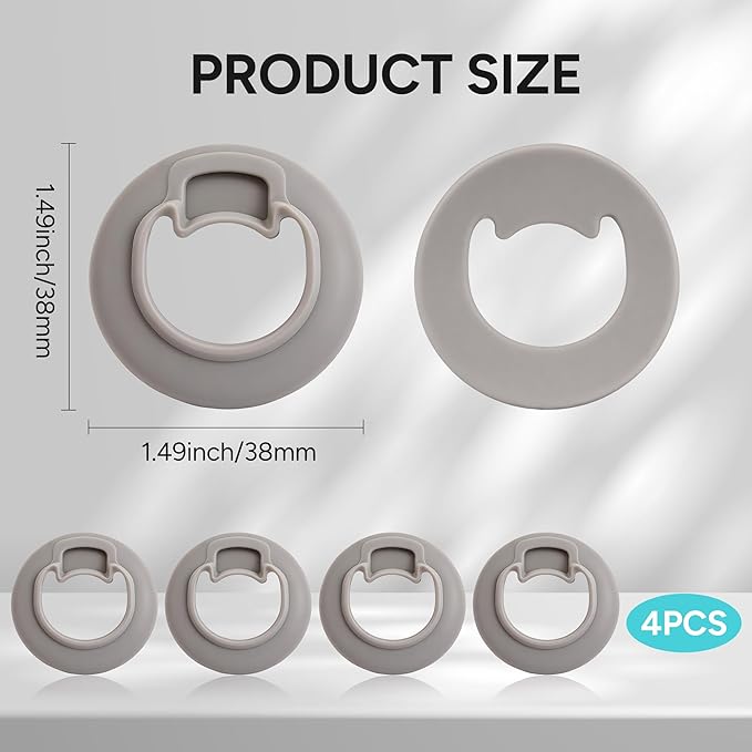 4 Pack Rubber Seal Replacement Stopper for Owala FreeSip Twist 18oz 24oz Water Bottle Lid, Gray Silicone Gasket Cap Insert to Prevent Spills