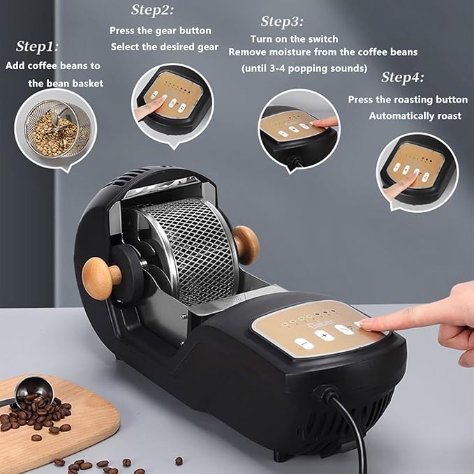 Upgrade Coffee Roaster Machine for Home Use, Household Electric Coffee Bean Roaster Roasting Machine Peanut Bean Home Coffee Roaster