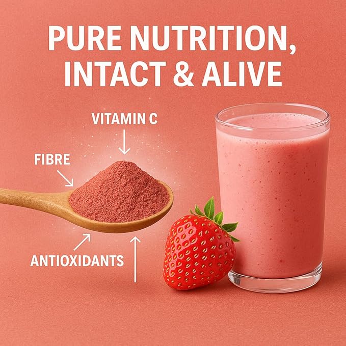 Confect Strawberry Powder | Pure & Natural Fruit Powder for Smoothies, Baking, Beverages, Juices & DIY Recipes | Vegan, Gluten-Free, No Added Sugar – 1 LB