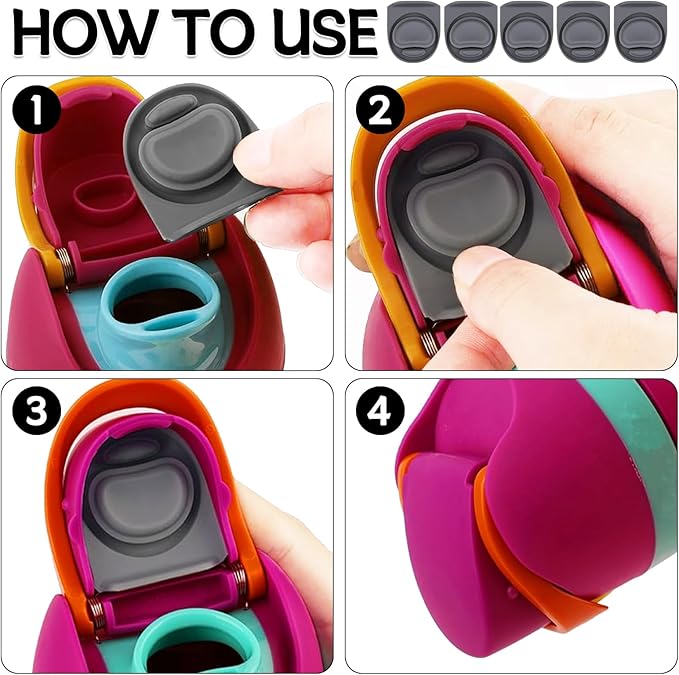 5 Pcs Replacement Rubber Seal Stopper Compatible with Owala FreeSip,Water Bottle Top Gasket Lid for Owala 16/19/24/32/40oz Bottle Mouth Cap Silicone Stoppers Parts Insert Accessories 5PB-A3