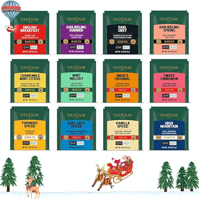 Limited Edition - Advent Calendar 2026 Tea Bags Folding Gift Set | 24 Unique Flavors - Holiday Gift Box | Christmas Advent Calendar 2026 for Adults, Advent Calendar 2026 Adult Women and Men | VAHDAM
