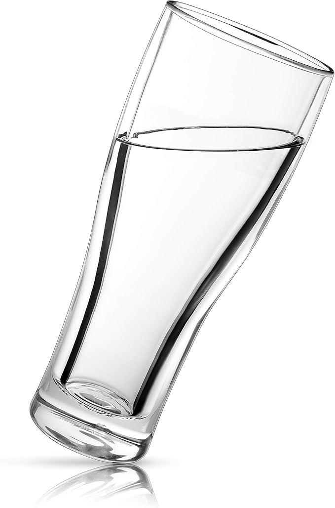 Viski Glacier Double Walled Beer Glass with Active Cooling Gel, Keeps Drinks Cold Longer for Indoor and Outdoor Parties, Home Bar, Birthday Gifts for Men, Beer Gifts for Dad, 16 oz, Set of 1