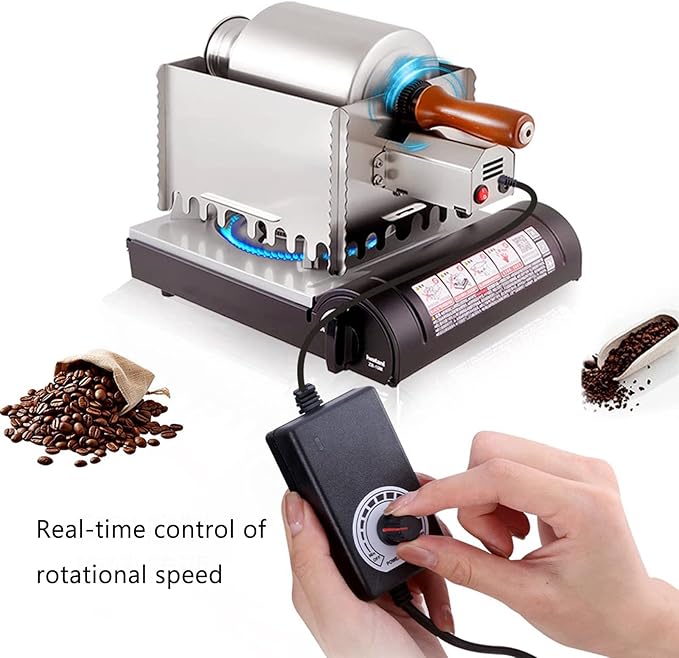 Coffee Roaster Machine for Home Use，Drum Coffee Bean Roaster, Roasting Time 10-20 Min, with Speed Controller, Stainless Steel Electric Peanut Roaster for Home, Commercial Restaurantfor