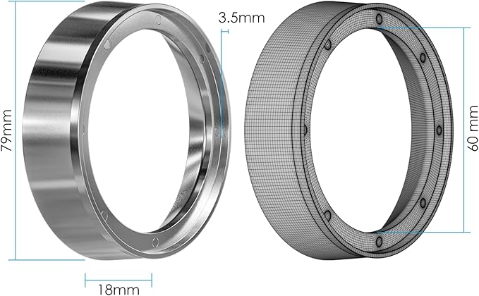 58mm Magnetic Dosing Funnel V2, MATOW Stainless Steel Espresso Dosing Ring with 8 Magnets Compatible with All 58mm Portafilter