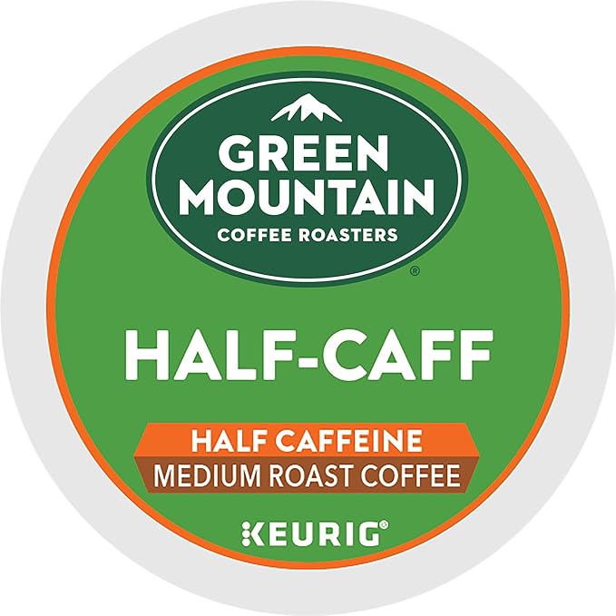 Green Mountain Coffee Roasters Half Caff Keurig Single-Serve K-Cup pods, Medium Roast Coffee, 72 Count