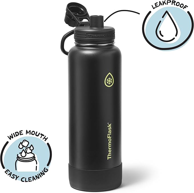 ThermoFlask 40 oz Double Wall Vacuum Insulated Stainless Steel Water Bottle with Spout Lid, Shadow Glow