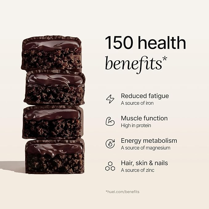 Huel Complete Nutrition Vegan Protein Bars | Fudge Brownie | 13g Protein | 27 Vitamins & Minerals, 2g Sugar, Non-GMO, 100% Plant Based Snack | 12 Pack