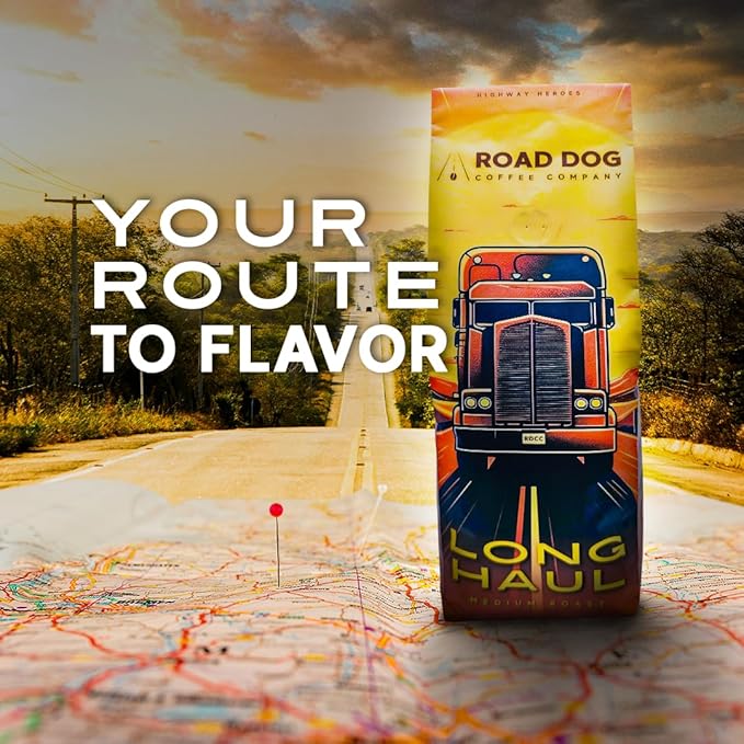 Road Dog Coffee Company, Long Haul Medium Roast, Ground 12 oz Bag