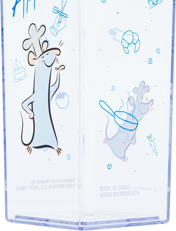 Silver Buffalo Disney Pixar Ratatouille “Bon Appetit” Plastic Milk Carton Bottle Featuring Remy, 16.2 Ounces