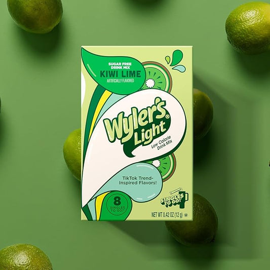Wyler's Light Variety Pack of 5 - One Box of Each Flavor - Cotton Candy, Peach Ring, Banana, Vanilla, and Kiwi Lime - Powdered Drink Mix