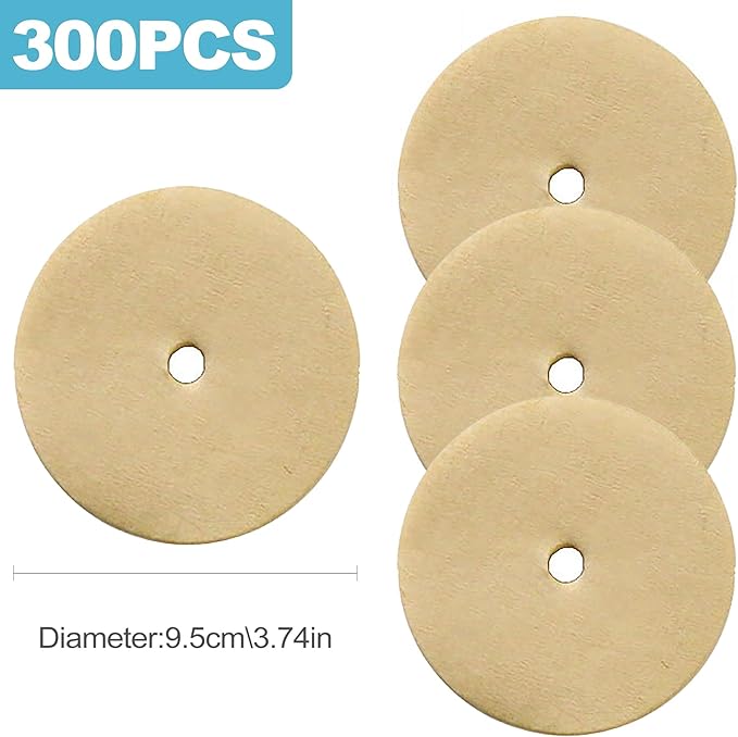 CoguZed 300 Count 3.75-Inch Unbleached Disposable Coffee Filters – Round & Disc Paper Filters for Coffee Percolators & Coffee Pots, Compatible with Aerobie Aeropress