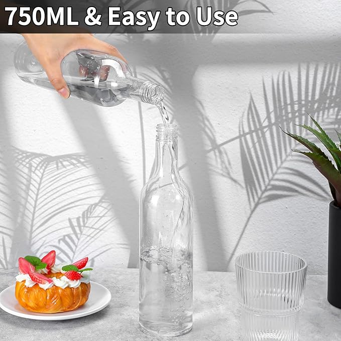 4 Pcs Coffee Syrup Dispenser, 750ml Syrup Bottles, Syrup Dispenser for Coffee Bar With Large Leakproof Gold Pump, Coffee Syrup Gold Pump Bottles for Coffee Bar Accessories Essentials