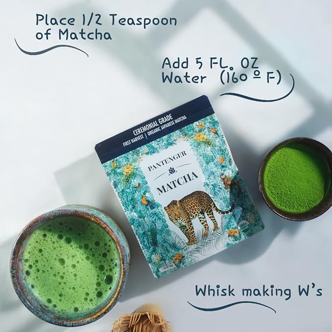 Organic Ceremonial Grade Matcha | Emerald Green, Creamy & Sweet (for a matcha) | Japanese - First Harvest - Hand Picked - Stone Milled | By Pantenger