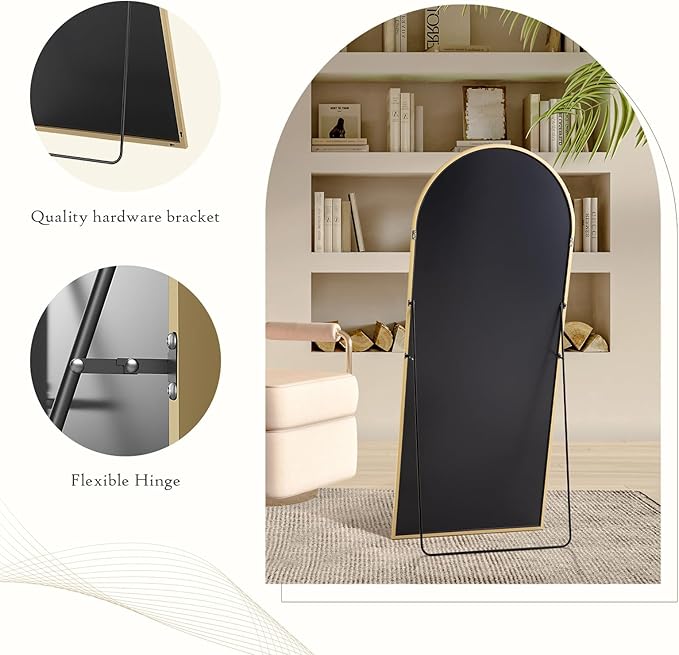 NEWBULIG Full Length Mirror, Upgraded Body Wall Mirrors with Shatter-Proof Glass, Floor Standing Mirror, Home Wall Decor