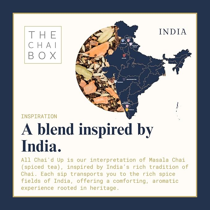 The Chai Box Loose Leaf 100% Organic Black Tea - Featured in Oprah's Favorite Things | Caffeinated Black Tea with Ginger, Cinnamon, Clove, Fennel & Cardamom (Pack of 1) 2.5 oz | Makes 25 Cups | Small Batch Loose Leaf Tea with Whole, Premium Spices