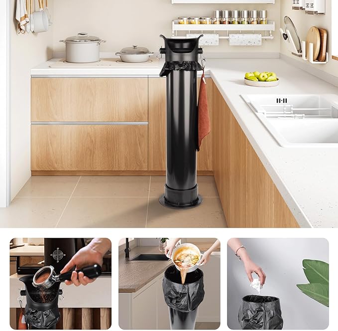 Garbage Bags for Espresso Knock Box 50Pcs,Trash Bags for 18L Floor Standing Grounds Bucket,Liners for Barista Coffee Shop Bar (B)