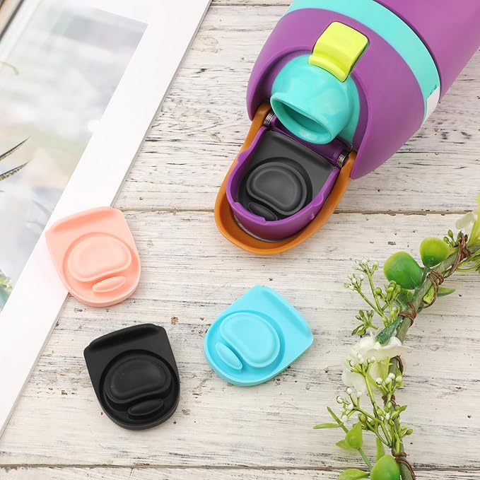 4pcs Water Bottle Seal Circle & 4pcs Replacement Stopper, Silicone O Circle Lid Gasket Parts for Owala Free Sip 19oz 24oz 32oz 40oz, Cap Mouth Plug Gasket Accessories, BPA-Free
