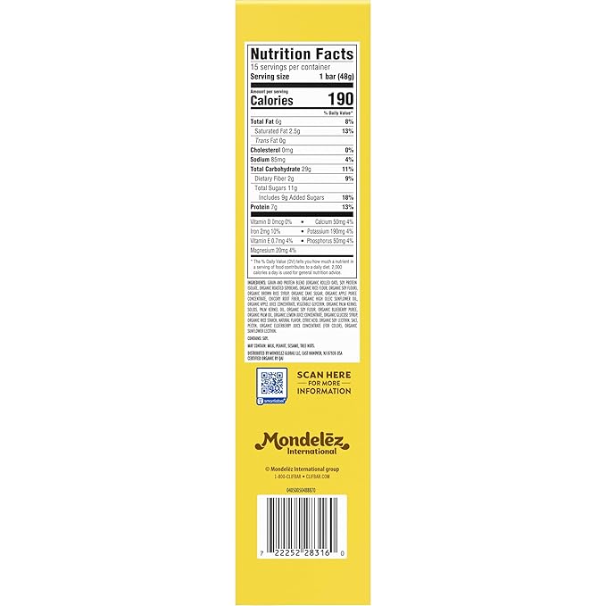 LUNA Bar - Mash-Ups LemonZest + Blueberry Flavor - Gluten Free Snack Bars - Non-GMO - Protein Bars - Made with Organic Oats (15 Pack)