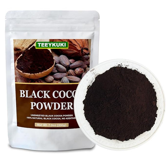 Black Cocoa Powder, 7.0oz(200.0g), Premium Food Grade Black Cocoa Powders for Cooking & Baking, Non-GMO
