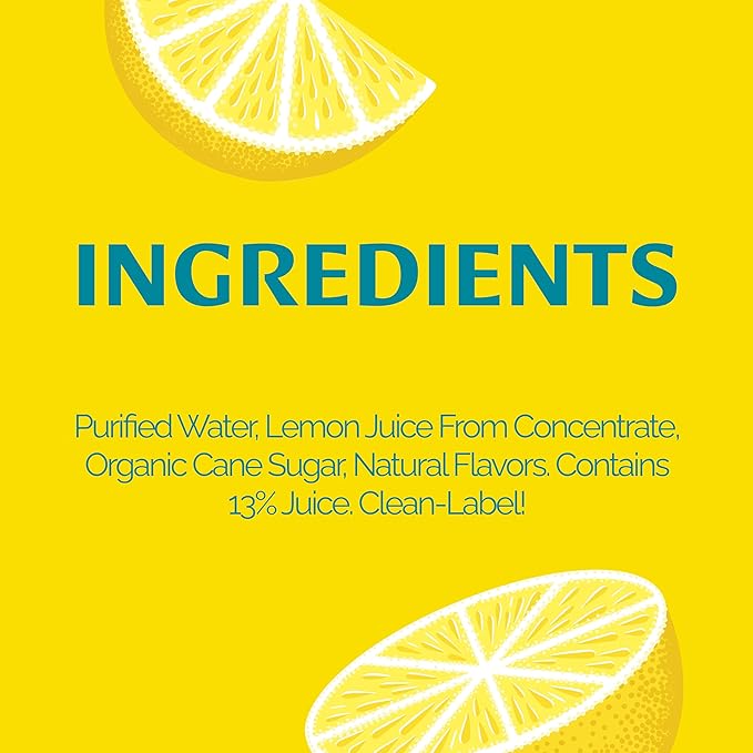 Lemonati Sparkling Lemonade, No Artificial Sweeteners or Flavoring, Gluten-Free, Kosher, Non-GMO, Vegan, 12 Fl Oz Slim Cans (12 Fl Oz (Pack of 24), Lemonade)