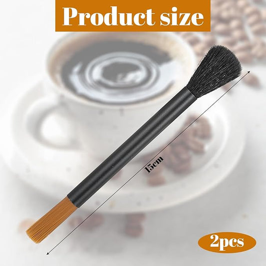 Classicseali 2pcs Espresso Cleaning Brush,Coffee Brush,Dual Head Coffee Cleaning Brushes with Nylon Bristles,Aluminum handle,for Espresso Machine Cleanin,Used to Clean Tea Powder, Flour, Sugar