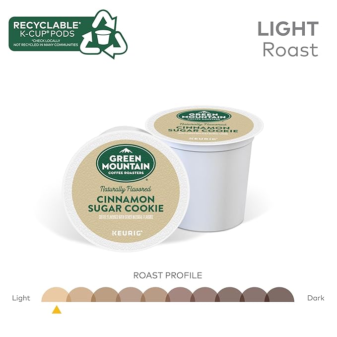Green Mountain Coffee Roasters Cinnamon Sugar Cookie Coffee, Keurig Single Serve K-Cup Pods, 60 Count