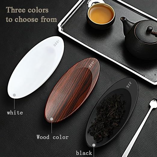 Mini Coffee and Tea Digital Scale with 0 1 Gram Precision, Portable Electronic Gram Scale for Food and Jewelry Measuring with Auto Shutdown (Wooden Color)