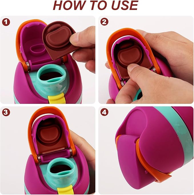 4pcs Bottle Replacement Stopper, Bottle Gasket Silicone Plug Accessories for Owala FreeSip 24oz 32oz, Water Bottle Top Lid Parts for Owala 19/24/32/40oz BPA-Free Seal Bottle Cap Mouth (Dark Red)
