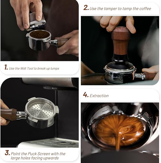 Puck Screen 54mm for Breville, 0.8mm Espresso Puck Screen for Portafilter, Stainless Steel 54mm Puck Screen with Acrylic Storage Box, Espresso Screen for Breville Barista Pro Accessories